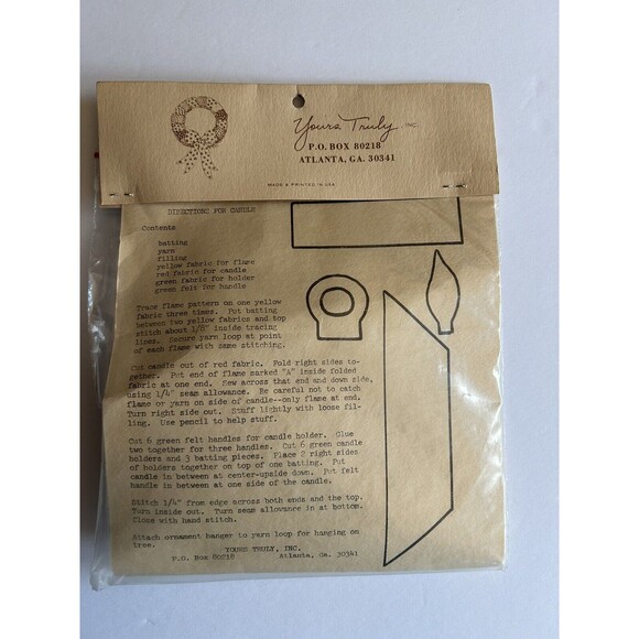 Three Candles Ornament Kit Made in USA  by Yours Truly New - Picture 6 of 8